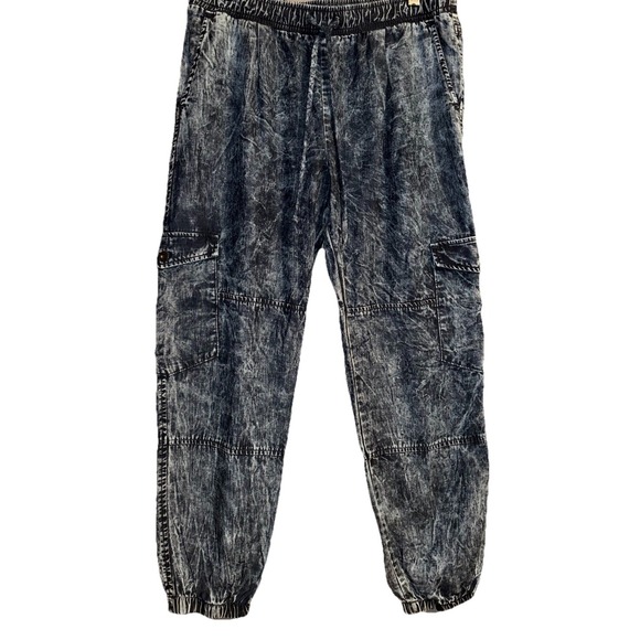 CLOTH and STONE Womens M Tencel Loose Jeans Pants Wide Barrel Leg Jogger Cargo - Picture 2 of 12